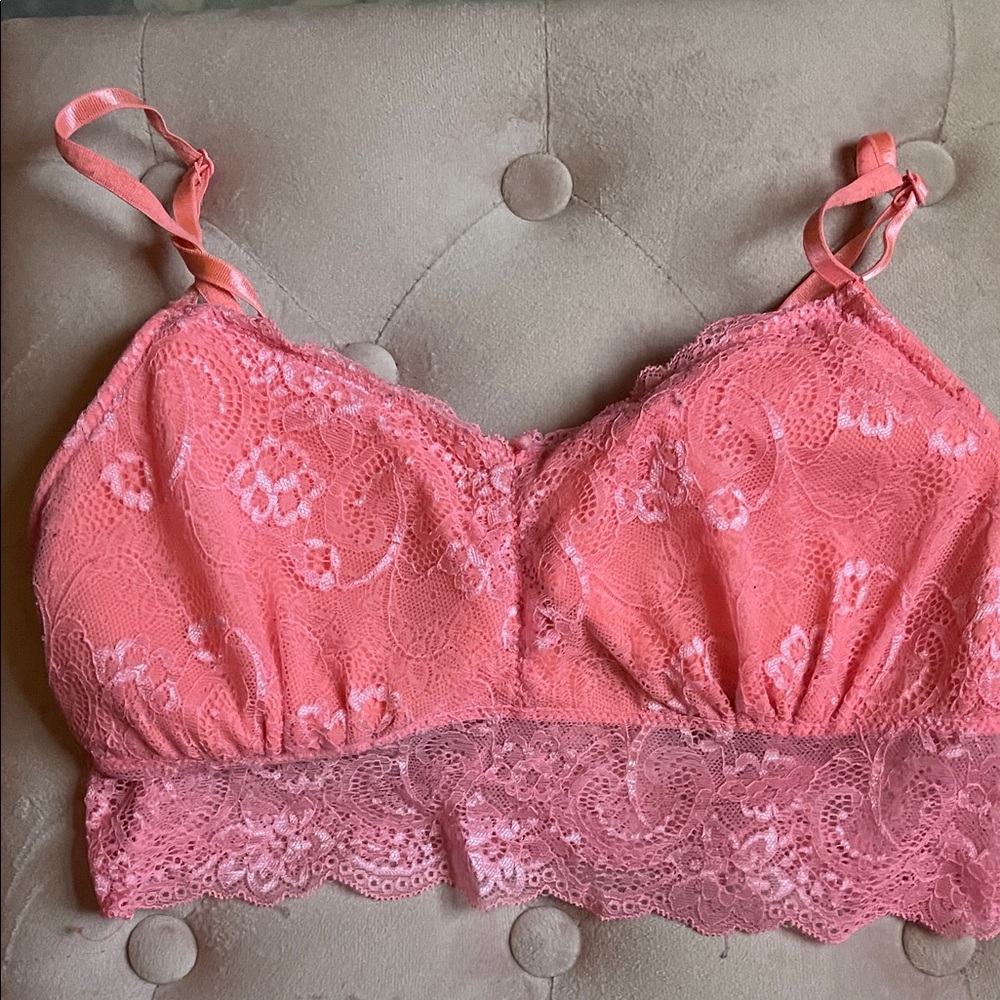 Elegant Lace Bralette in Coral by [Brand]